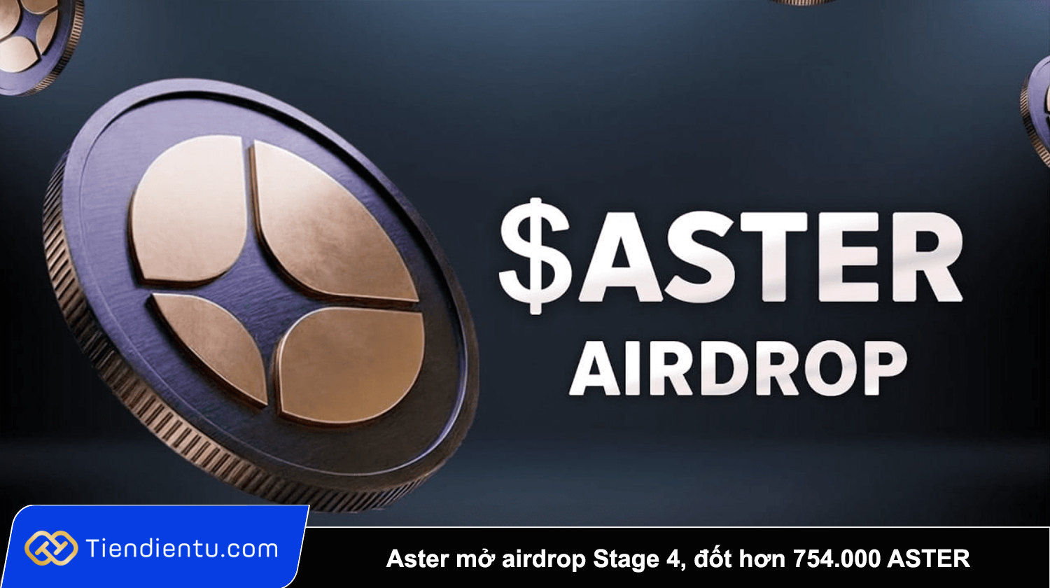 Aster mo airdrop Stage 4 dot hon 754.000 ASTER khi nguoi dung bat dau claim som