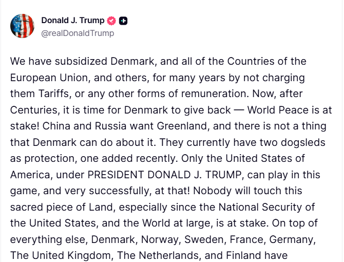 Bài đăng của Donald Trump