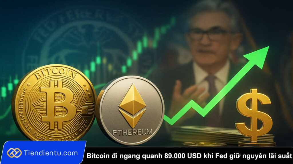 Bitcoin đi ngang quanh 89.000 USD khi Fed giữ nguyên lãi suất 1 Bitcoin di ngang quanh 89.000 USD khi Fed giu nguyen lai suat