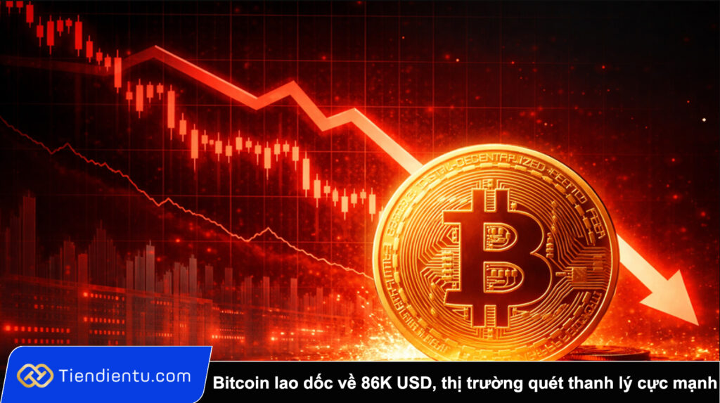 Bitcoin lao dốc về 86K USD, thị trường quét thanh lý cực mạnh 1 Bitcoin lao dốc về 86K USD, thị trường quét thanh lý cực mạnh