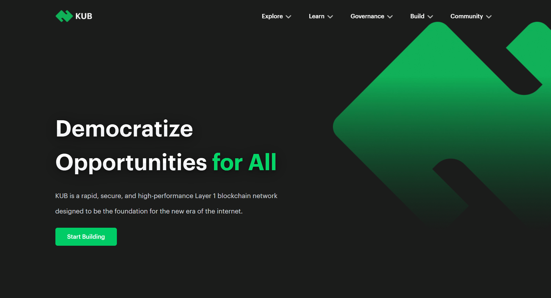 Giao diện trang chủ Bitkub Chain (KUB) là gì