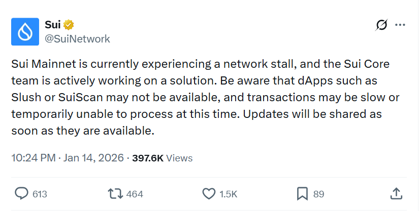 Thông báo từ SUI