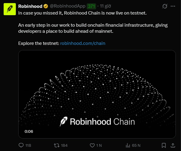 Robinhood ra mắt Layer-2 Robinhood Chain