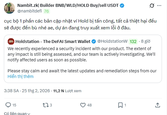 Dự án crypto "thuần Việt" Holdstation bất ngờ bị hack, giá token lao dốc hơn 50% 4 Cam kết từ Founder