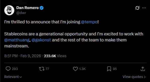 Hai nhà sáng lập Farcaster chuyển hướng sang Tempo