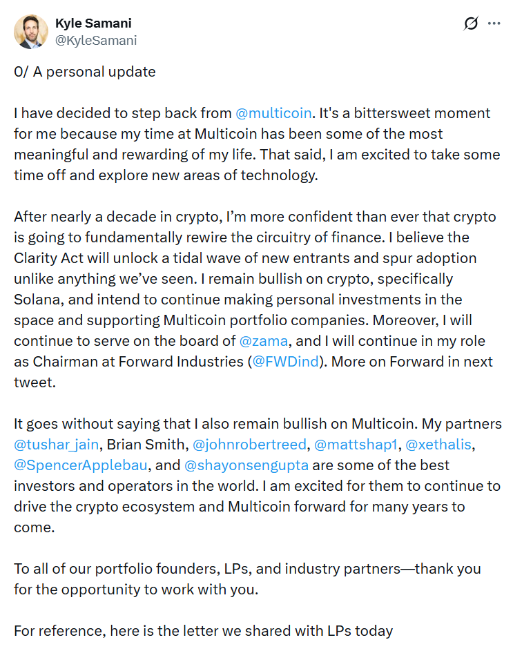 Nhà đầu tư chủ chốt của Solana từ chức giữa lúc thị trường sụp đổ