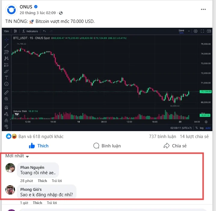 Cập nhật mới nhất về vụ Onus đóng băng rút tiền