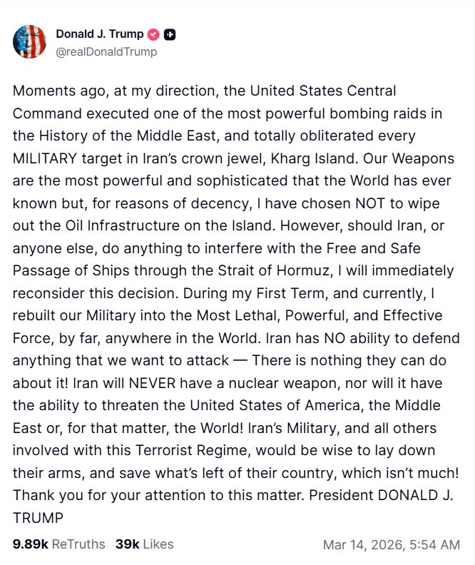 Bài đăng của ông Donald Trump