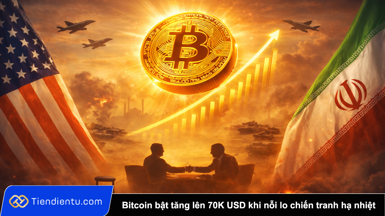 Bitcoin bat tang len 70K USD khi noi lo chien tranh ha nhiet