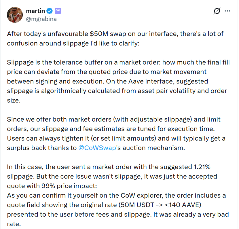Chia sẻ từ kỹ sư của Aave, Martin Grabina