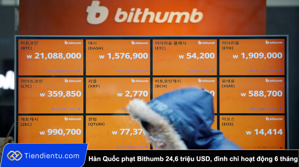 Han Quoc phat Bithumb 246 trieu USD dinh chi mot phan hoat dong trong 6 thang