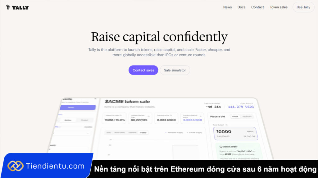 Nen tang noi bat tren Ethereum dong cua sau 6 nam hoat dong