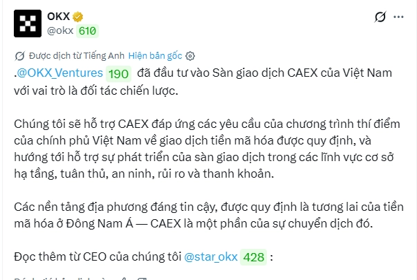 OKX Ventures bất ngờ công bố đầu tư vào CAEX của VPBank 1 27 1