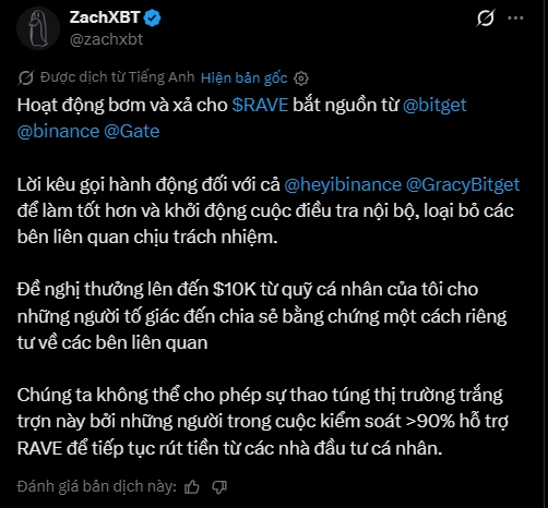 Nguyên nhân khiến $RAVE giảm 98% từ $28 về $0.5