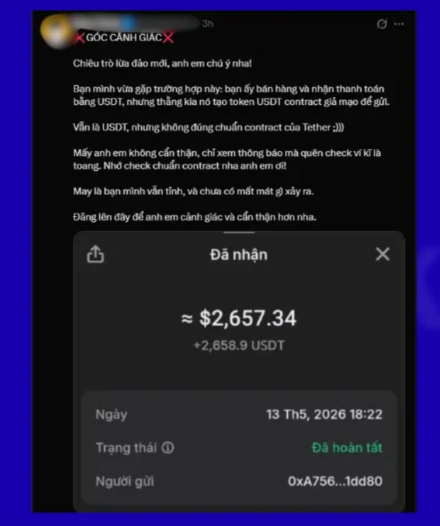 Cảnh báo chiêu trò lừa đảo bằng USDT giả
