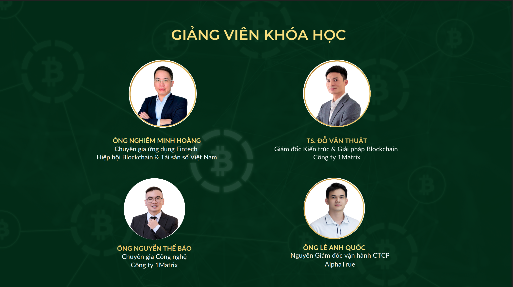 Đội ngũ giảng viên khóa học Crypto do SRTC tổ chức