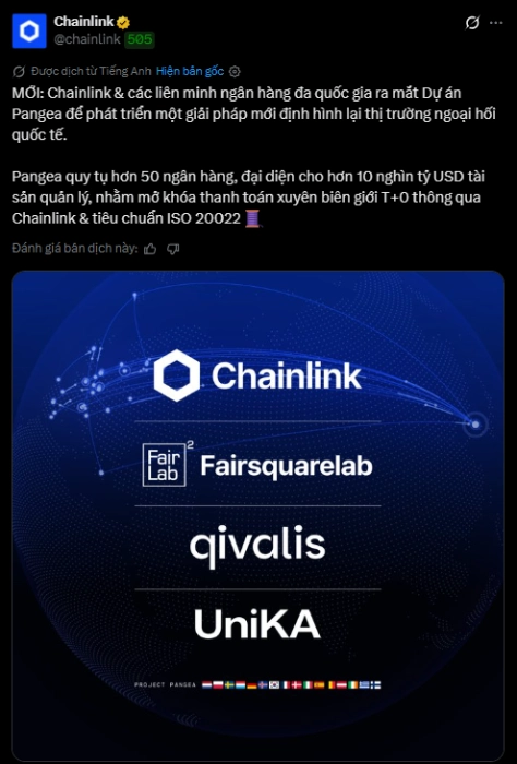 Chainlink bắt tay 47 ngân hàng Hàn Quốc và châu Âu thử nghiệm thanh toán xuyên biên giới bằng stablecoin