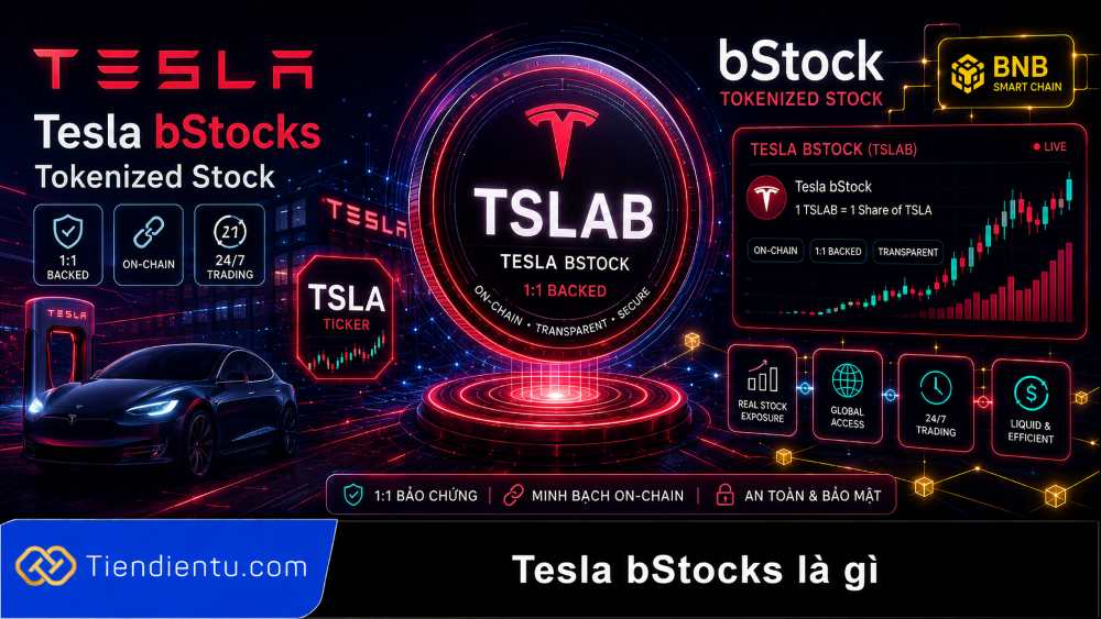 Tesla bStocks (TSLAB) là gì? Tìm hiểu token cổ phiếu Tesla