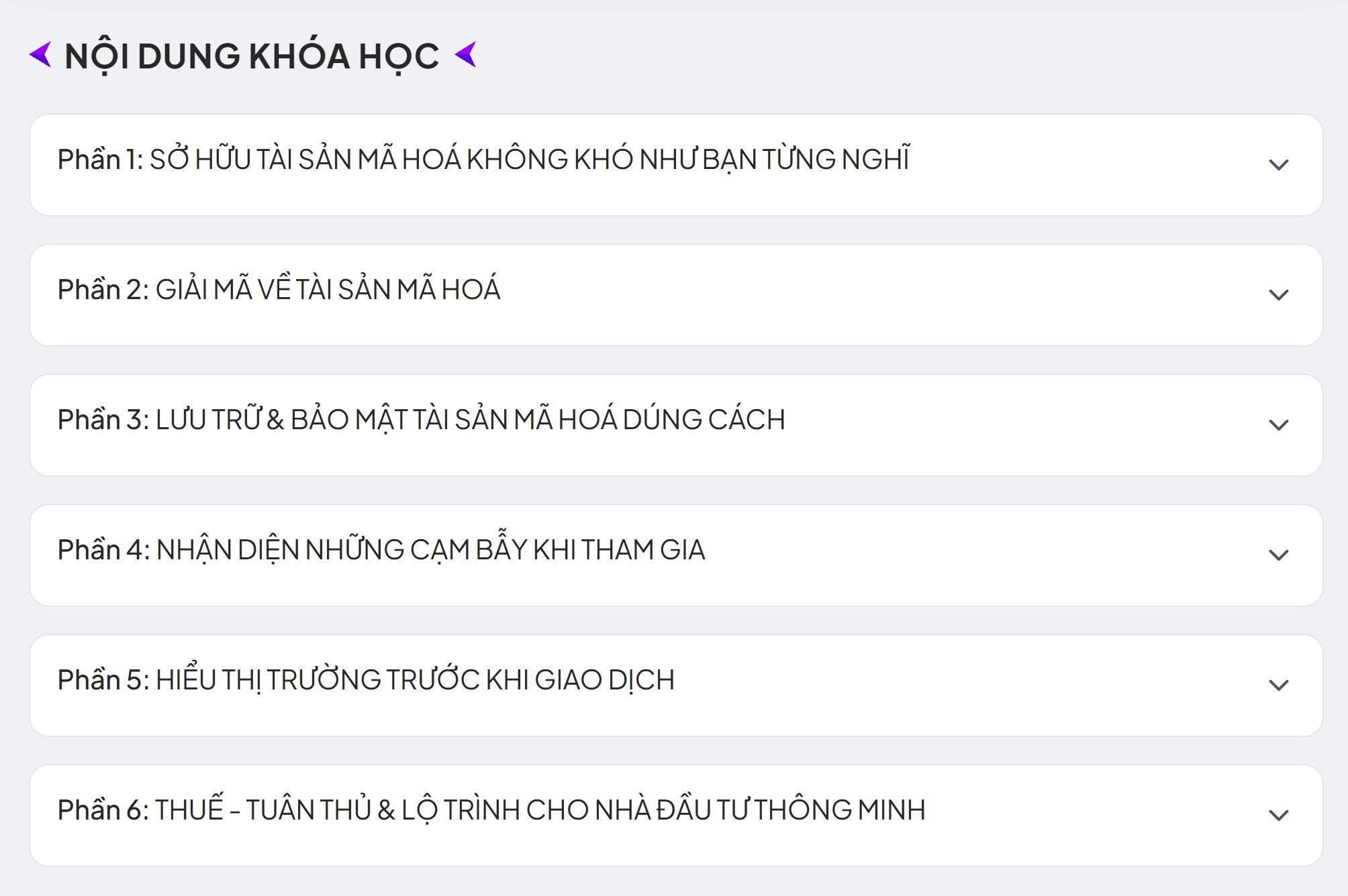 Nội dung khóa học Phổ Cập Tài Sản Số